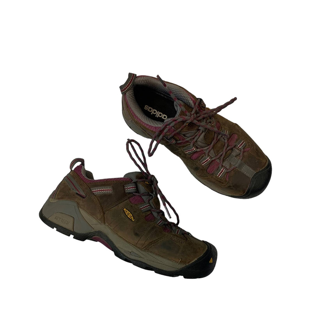 Keen Shoe Size 8M Lace-up Key-Tech Brown Closed-toe Hiking Oil & Slip